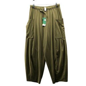 HALARA Olive Cargo Drop-Crotch Joggers